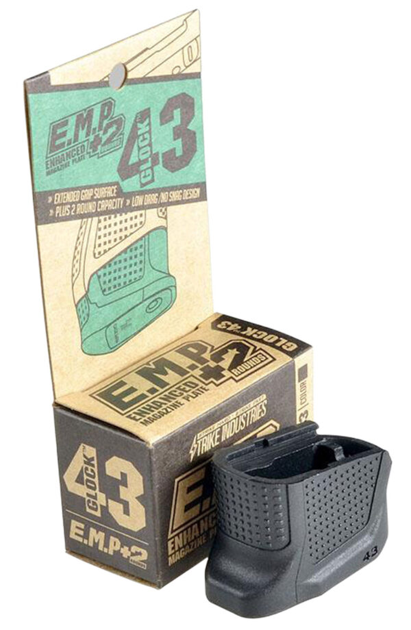 30854 Strike Industries EMPG43 Enhanced Magazine Plate for Glock 43 — Black