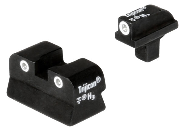 Trijicon 600138 Bright & Tough Night Sights  Green/Tritium White Outline Front Sight-Green/Tritium White Outline Rear Sight Colt 1911 0.125 Tang