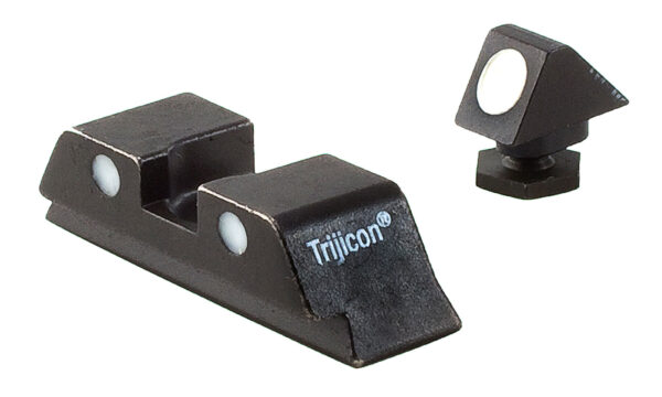 32151 Trijicon 600234 Bright & Tough Steel Sights Black White Dot Front Sight-Black White Dots Rear Sight-Glock 17 MOS/19 MOS/34 MOS (No Tritium) Standard Frame
