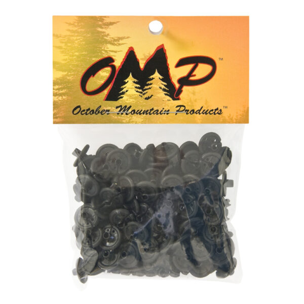 33213_1 October Mountain Slotted Kisser Button Black 9/16 in. 100 pk.