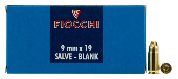 Fiocchi 9mmLuger Pistol Blank, 50/Box