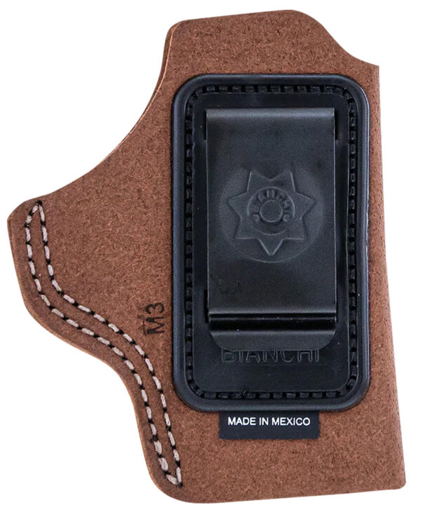 34650 Bianchi 18026 6C IWB Tan Leather Belt Clip Compatible w/Glock 19/23/26/27/36 Right Hand
