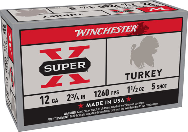 34722 Winchester Super-X Turkey 12ga 2-3/4″ 1-1/2 oz #5 10rd