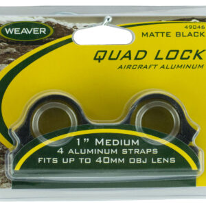 Weaver Mounts 49046 Quad Lock Detachable Rings  Matte Black 1″ Medium