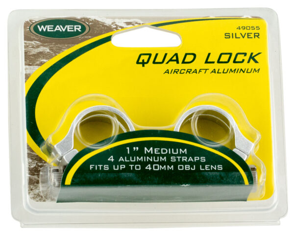 Weaver Quad Lock 1″ Medium Detachable Rings Silver