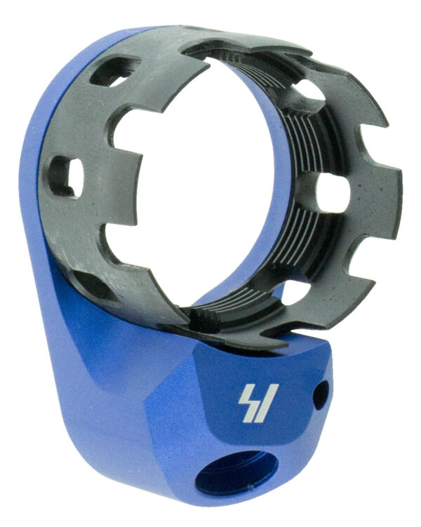 35569 Strike Industries AR Extended QD End Plate & Castle Nut — Blue