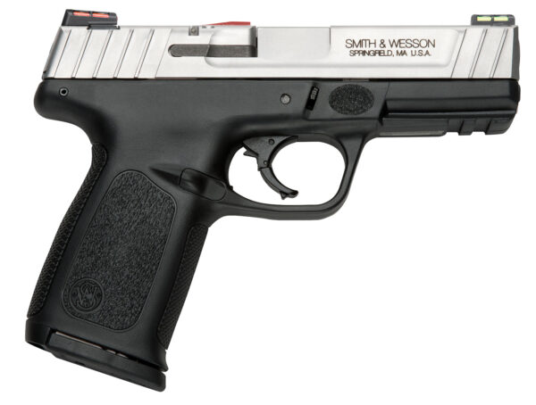 Smith & Wesson 11907 SD VE 9mm Luger Caliber with 4″ Barrel, 10+1 Capacity, Matte Black Finish Picatinny Rail Frame, Serrated Stainless Steel Slide, Textured Polymer Grip & HiViz Sights