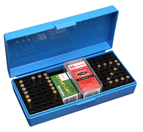 42395 MTM SB-200 Flip-Top Rimfire Ammo Box — Blue
