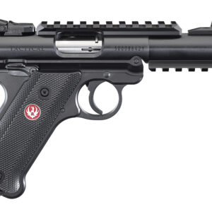 Ruger 40150 Mark IV Tactical 22 LR Caliber with 4.40″ Threaded/Picatinny Rail Barrel, 10+1 Capacity, Overall Blued Metal Finish, Checkered Black Polymer Grip & Fixed Sights