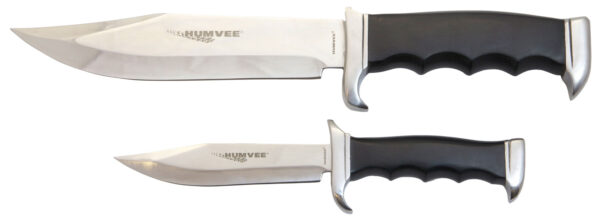 4551 Humvee Adventure Gear HMVBC02BK Bowie Knife Set Fixed Plain Spear Point Polished Stainless Steel Black Pakawood