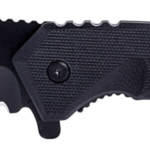 Humvee Adventure Gear HMVKTR15 Tactical Recon  3″ Folding Drop Point Part Serrated Black Stainless Steel Blade/Black Textured Features Glass Breaker/Seat Belt Cutter Includes Pocket Clip