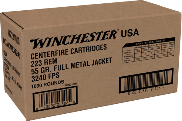 46630 Winchester USA Lake City .223 Rem 55 gr FMJ 1000rd Bulk