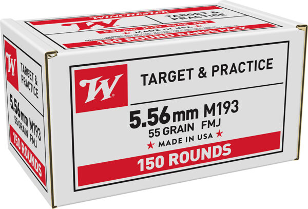 46631 Winchester Ammo WM193150 USA M193 5.56x45mmNATO 55gr Full Metal Jacket 150 Per Box/4 Case *Value Pack