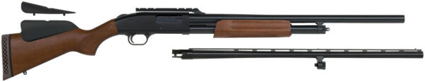 46904 Mossberg 54243 500 Combo 12 Gauge 5+1 3″ Blued 28″ Vent Rib/24″ Slugster Barrel w/Cantilever Scope Mount, Blued Steel Receiver, Hardwood Dual Comb Stock, Includes Accu-Set Chokes