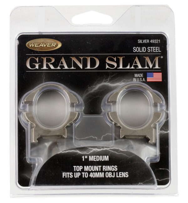 47346 Weaver Grand Slam Steel Rings 1″ Medium Silver