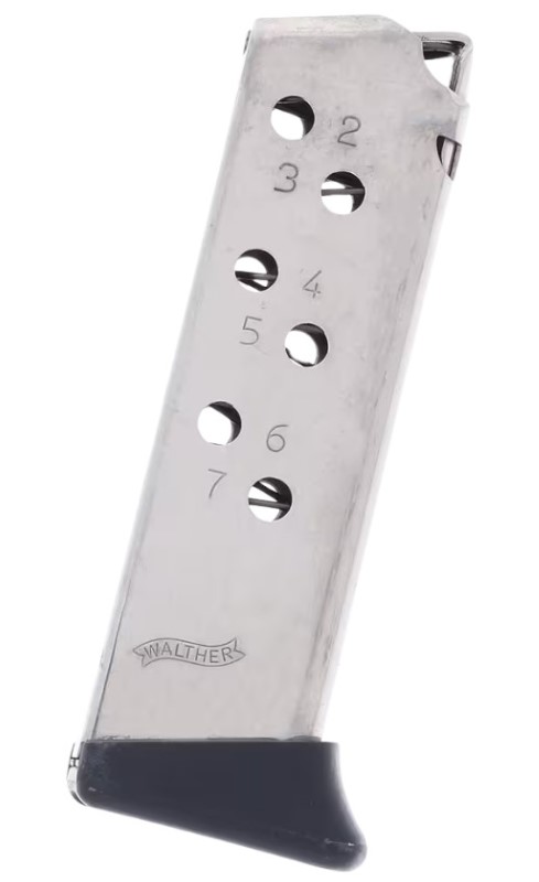 Walther PPK Magazine .32 ACP 7rd Nickel Finger Rest