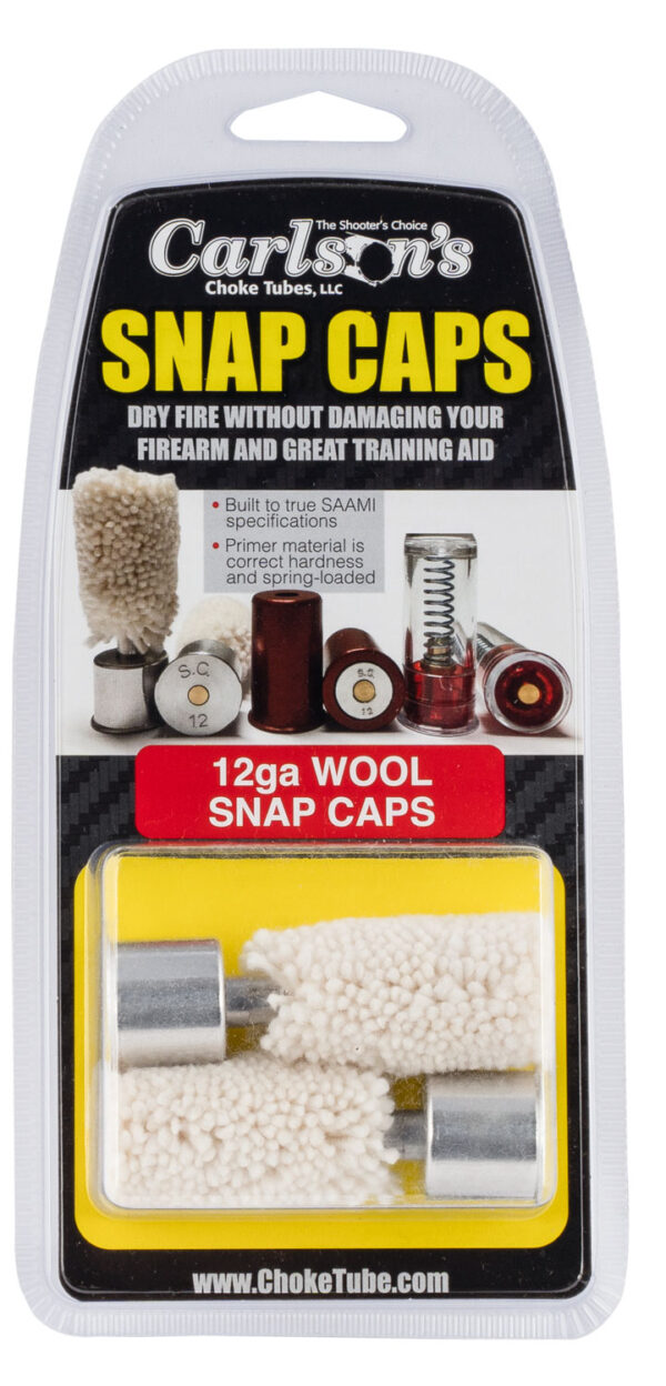 Carlsons 12 Gauge Wool Snap Caps 2-Pack — Aluminum