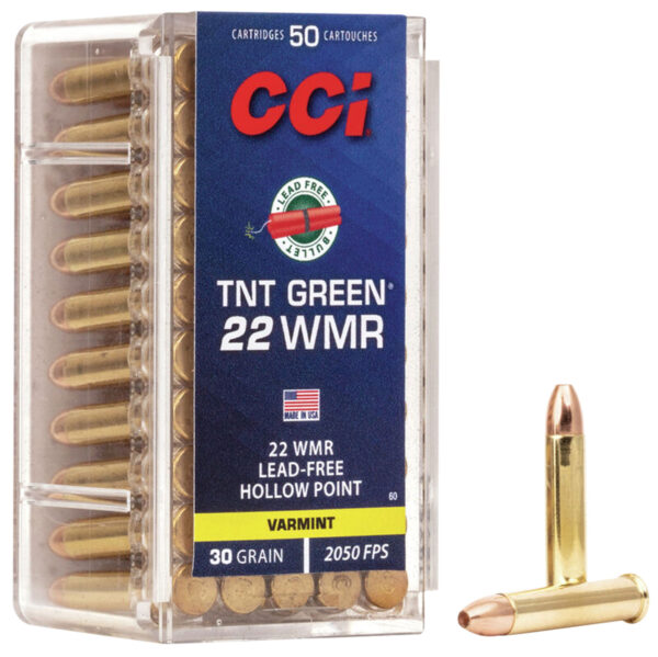 53889 CCI TNT Green .22 WMR 30 gr HP — 50rd Box