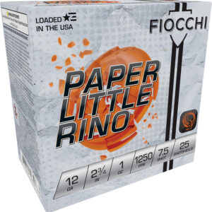 Fiocchi 12FPTX75 Paper Little Rino Extrema 12Gauge 2.75″ 1oz 7.5Shot 25 Per Box/10 Case
