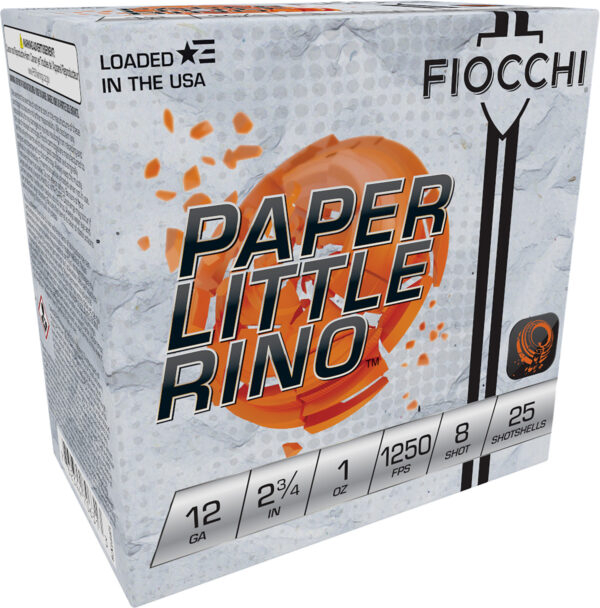 54522 Fiocchi 12FPTX8 Paper Little Rino Extrema 12Gauge 2.75″ 1oz 8Shot 25 Per Box/10 Case