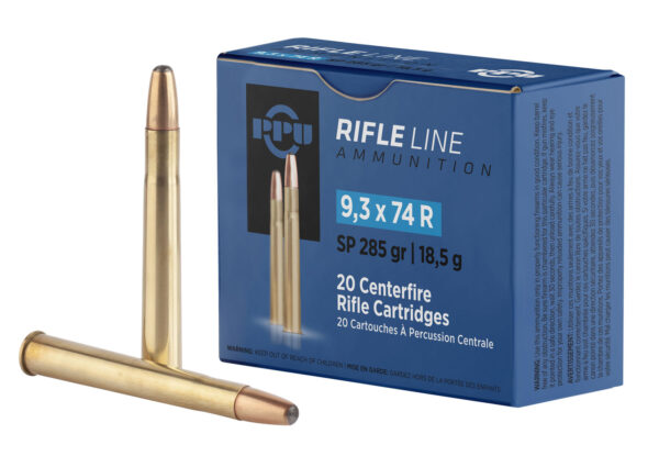PPU 9.3x74R 285gr Soft Point Rifle Ammo – 20rd Box