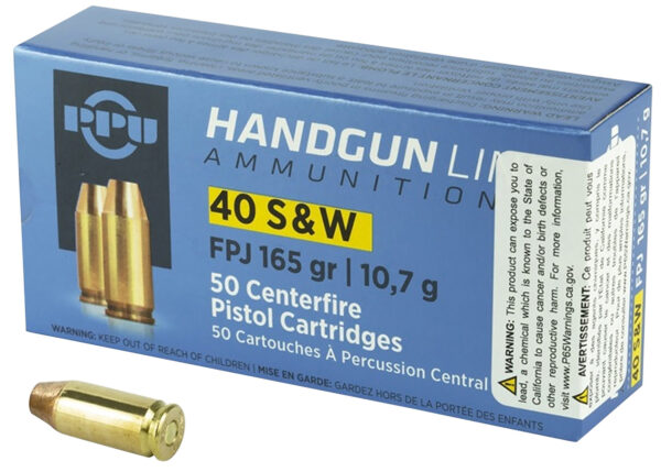 57069 PPU .40 S&W 165 gr FPJ 50rd (10 Boxes/Case)
