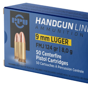 PPU PPH9F2 9mm Luger 124gr FMJ, 50rd
