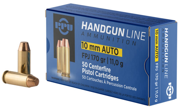 Exclusive Mockups for Branding and Packaging Design PPU PPH10F Handgun 10mmAuto 170gr Flat Point Jacketed 50 Per Box/10 Case