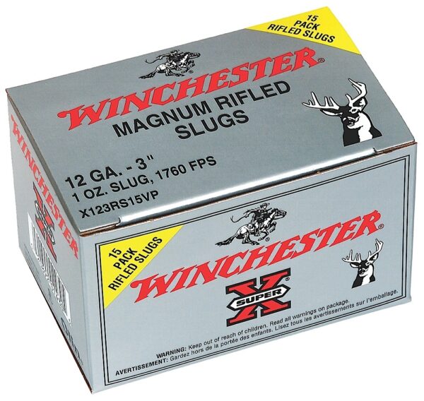 57930 Winchester Super-X 12ga 3″ 1oz Rifled Slug HP 15rd