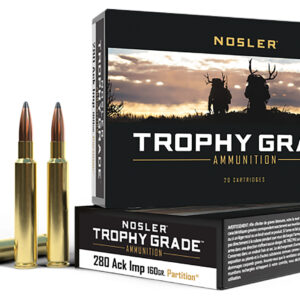 Nosler Trophy Grade 280 Ackley Improved 160gr Partition 20rd