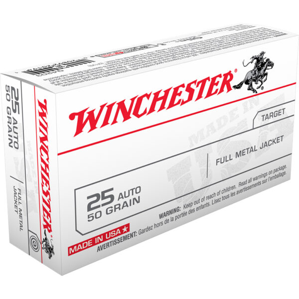 609663_1 Winchester USA Pistol Ammo 25 ACP 50 gr. FMJ 50 rd.
