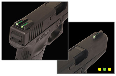 61021 TruGlo TFO Tritium/Fiber-Optic Sights for S&W M&P — Green/Yellow