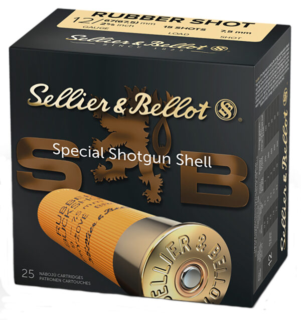Sellier & Bellot SB12RSA 12 Gauge Rubber Buckshot, 25 Rounds