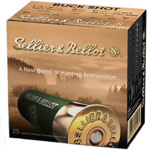 Sellier & Bellot SB12BSB Hunting  12Gauge 2.75″ 27Pellets 1 1/4oz 4Buck Shot 25 Box/10 Case
