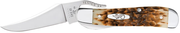 6235 Case Russlock Amber Bone Peach Seed Jigged Folding Knife
