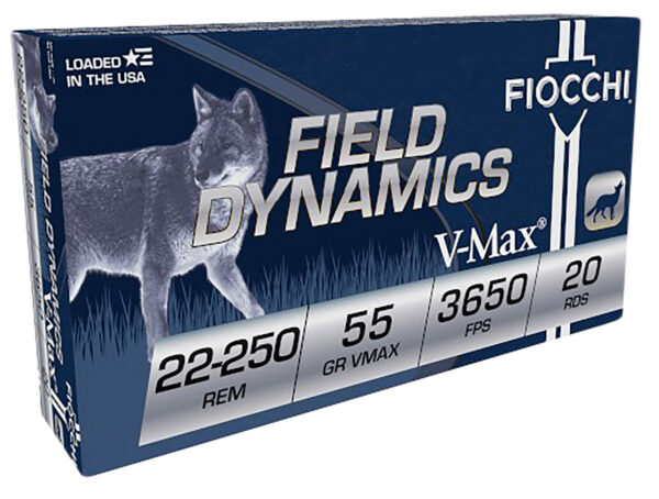 63049 Fiocchi 22-250 Rem 55gr V-Max 20rd Box
