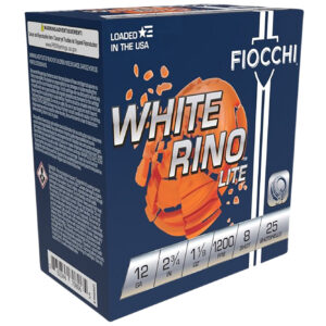Fiocchi White Rino Lite 12 GA 2-3/4″ 1-1/8oz #8 25/ct