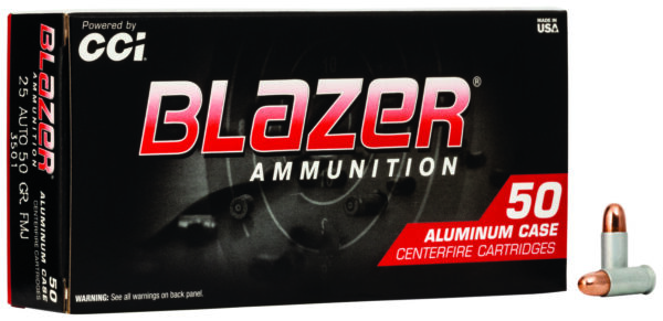 CCI Blazer .25 ACP 50 gr FMJ — 50 Rounds