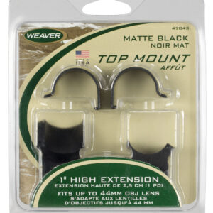 Weaver Detachable Extension Top Mount Rings 1″ High Matte