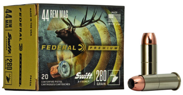 Federal Premium .44 Rem Mag 280 gr Swift A-Frame — 20rd Box