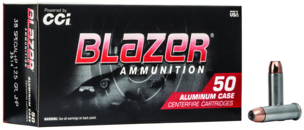 63818 CCI Blazer 38 Special +P 125 gr JHP, 50 Rounds