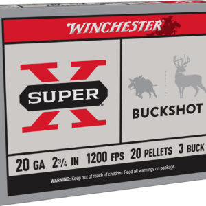 Winchester Super-X 20ga 2.75in #3 Buckshot, 5/Box