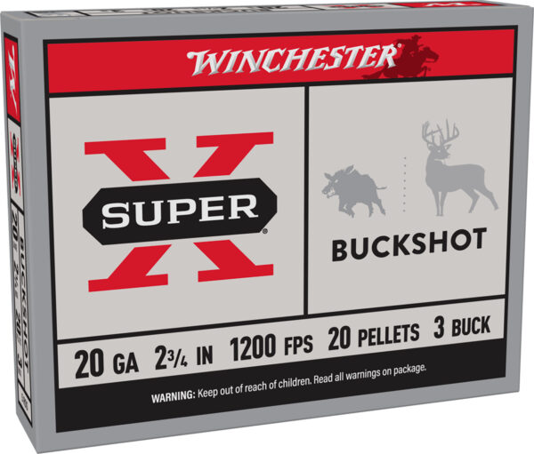 Winchester Super-X 20ga 2.75in #3 Buckshot, 5/Box