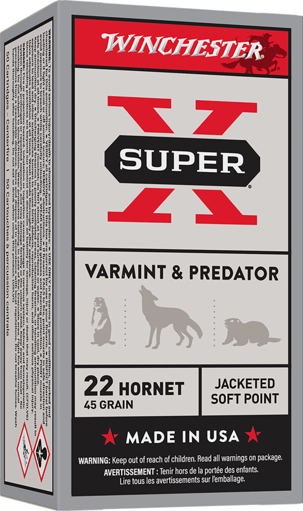 Winchester Super-X .22 Hornet 45 gr JSP – 50rd Box
