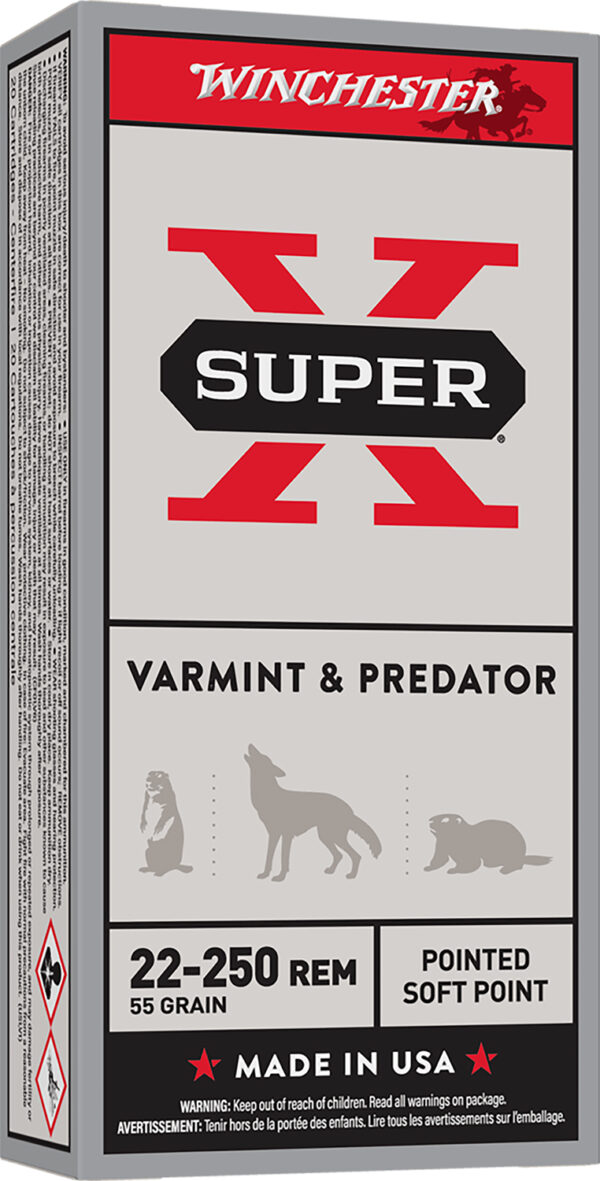 Winchester Super-X .22-250 Rem 55 gr JSP 20rd Box