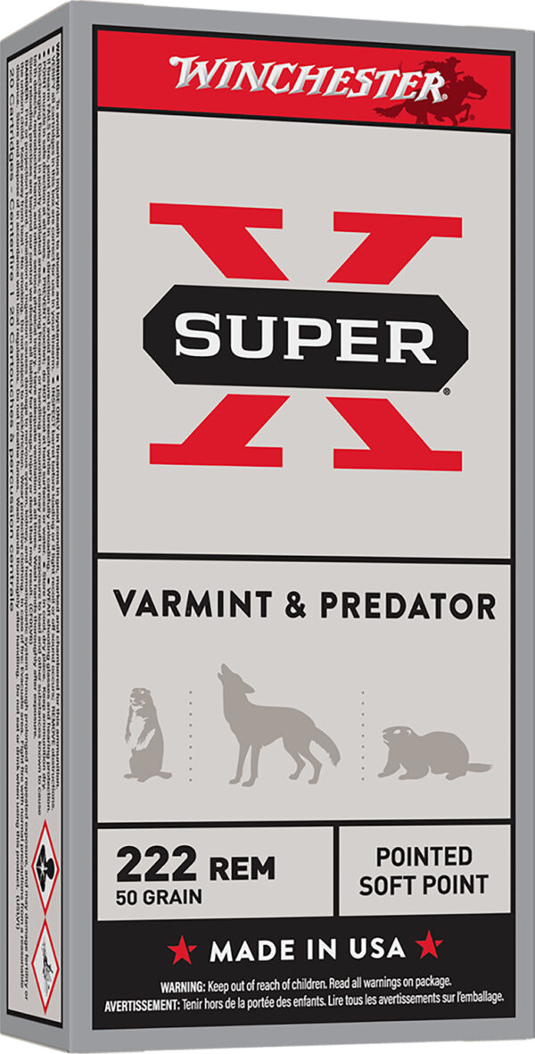 65140 Winchester Super-X .222 Rem 50 gr JSP Rifle Ammo