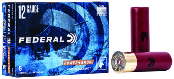 Federal Power-Shok 12ga 3″ #00 Buckshot 5rd Box