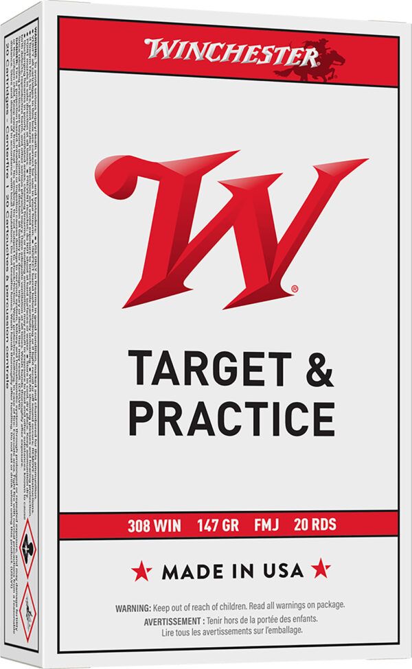 67801 Winchester Ammo USA3081 USA 308Win 147gr Full Metal Jacket 20 Per Box/10 Case