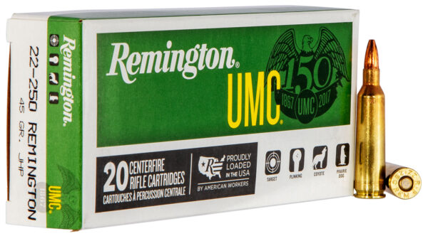 67944 Remington UMC .22-250 Rem 45 gr JHP – 20rd
