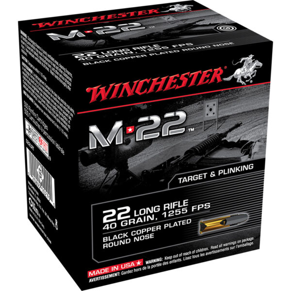 707959_1 Winchester M-22 Pistol Ammo 22 LR 40 gr. Round Nose 500 rd.